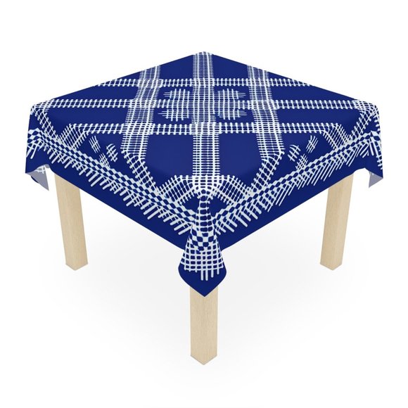 Blue White Tablecloth | wedding table cloth | Rectangle Square or Round Fit gift - Picture 9 of 10